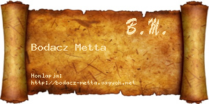 Bodacz Metta névjegykártya